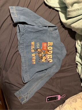 Toddlers Wild West Rodeo Graphic Denim Jacket - Blue